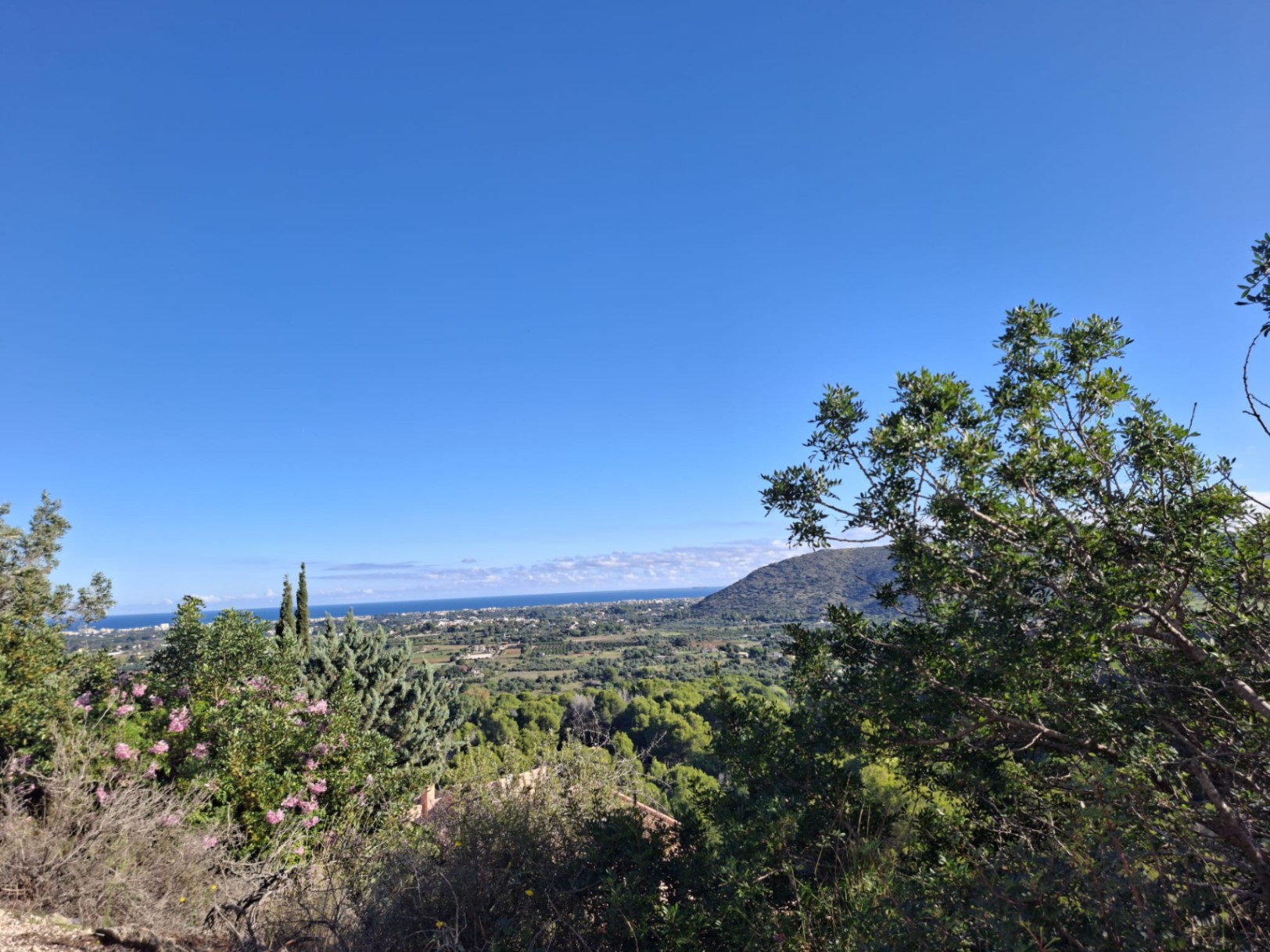 Finca en la montaña con vistas al mar